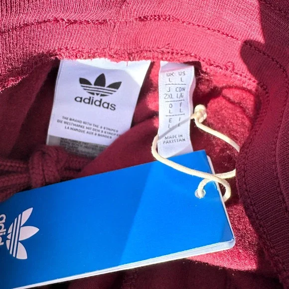 Adidas 3 Stripe Maroon Sweatshirt and Track Pants Set Menswear - Picture 2 of 5